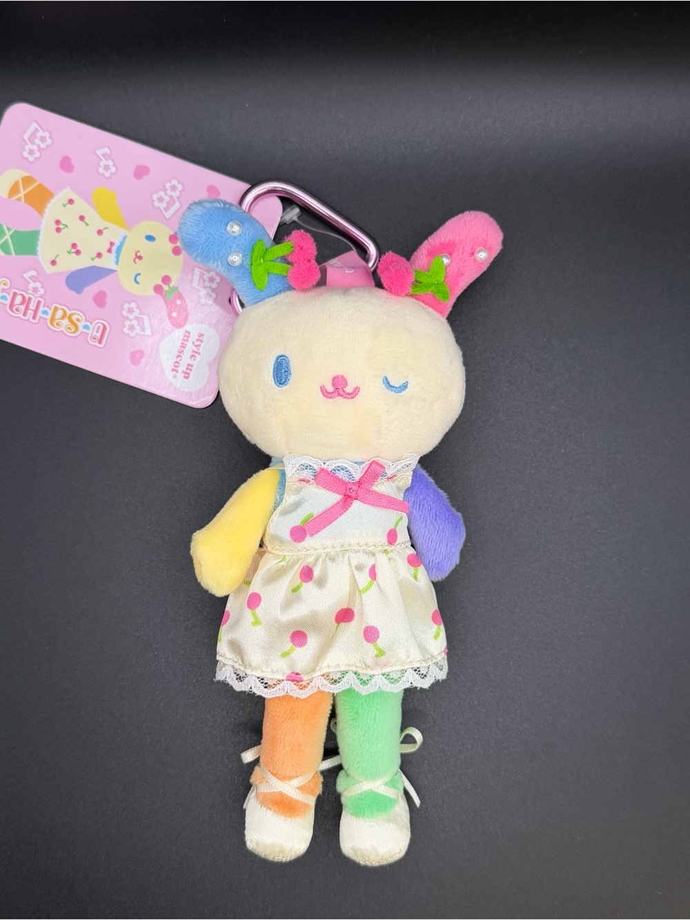 Sanrio long legs U*SA*HA*NA with cherry dress outfit plush/keychain us25